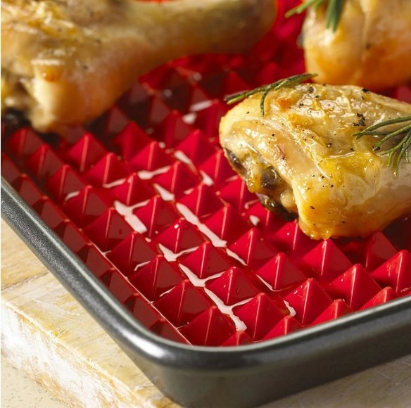 Non-Stick Silicone Pyramid Cooking Mat Baking Mat With Grid Versatile Oven BBQ Cooking Mat Heat-Resistant Mat Kitchen Tools Kitchen Gadgets - Image 2